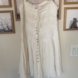 Blue Buttercup White Drop Waist Mini Dress